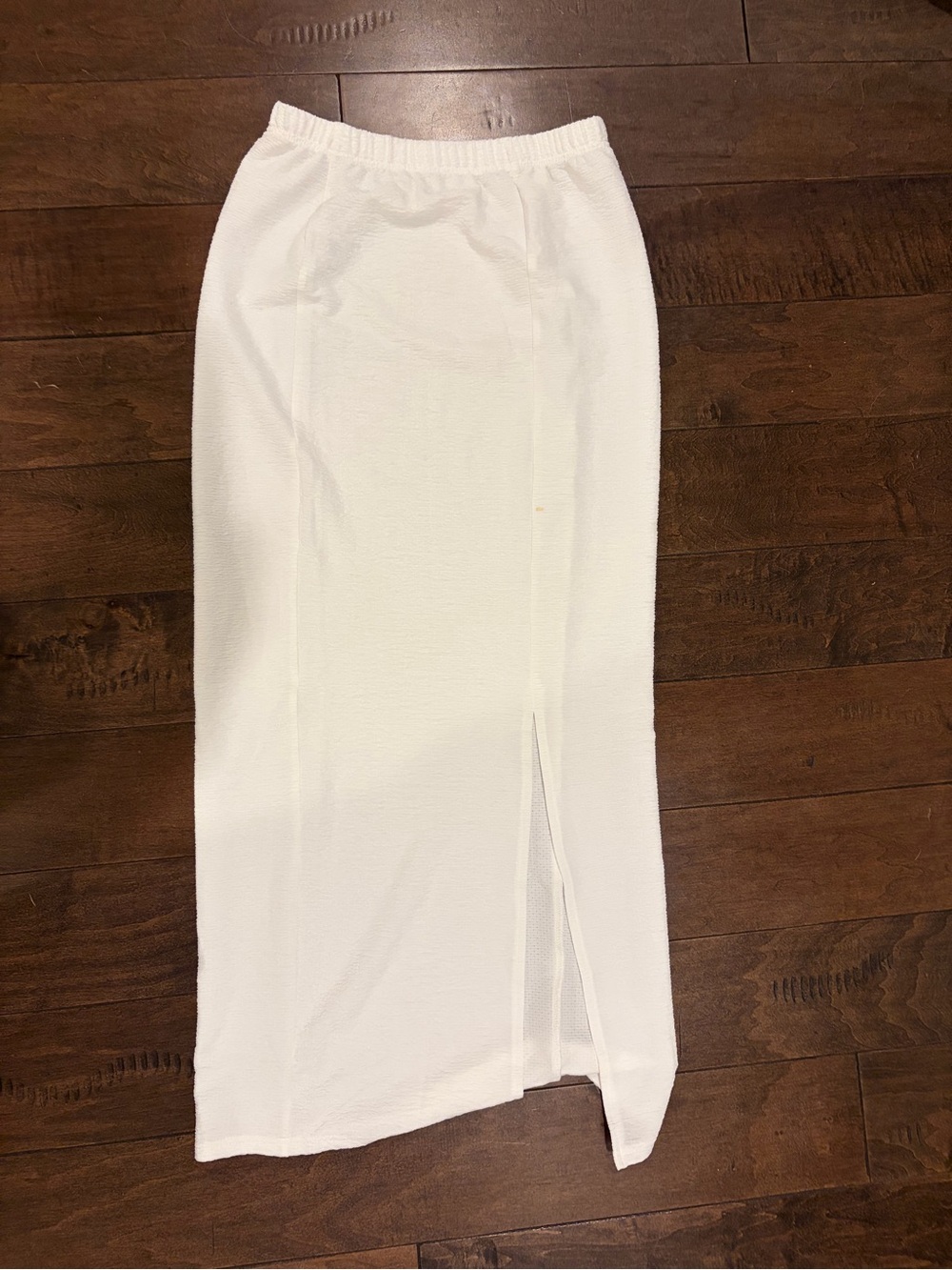 Women’s White Midi Skirt with Side Slit